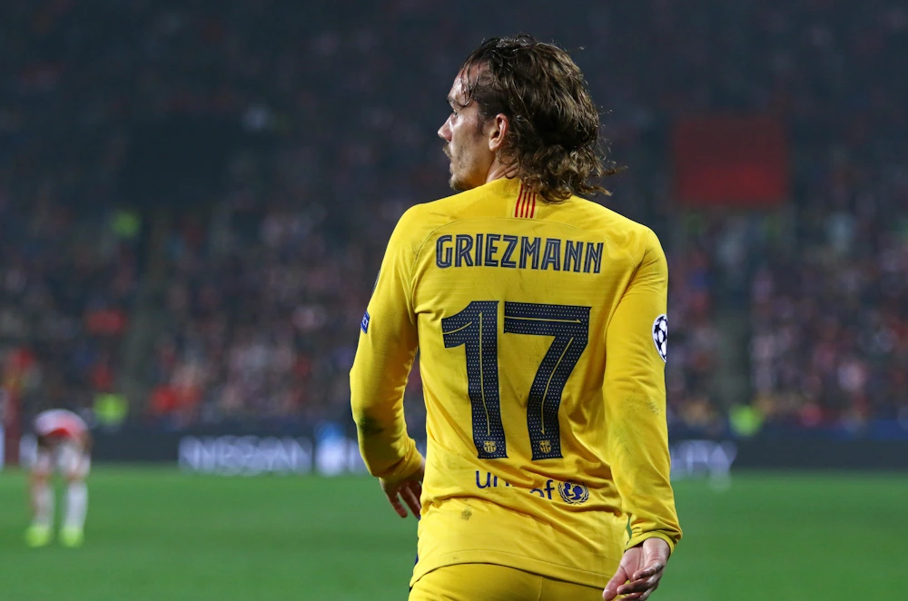 Antoine Griezmann's back while playing in Barcelona