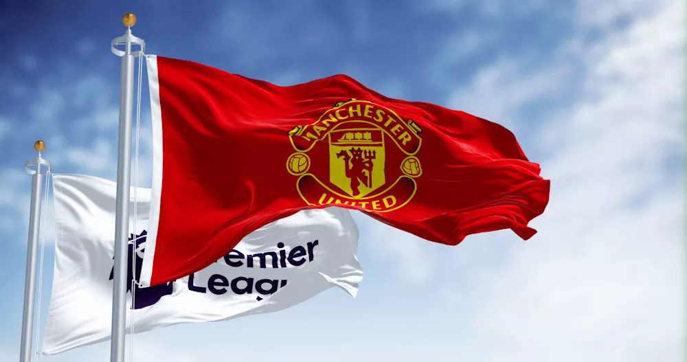 Man U flag together with EPL flag