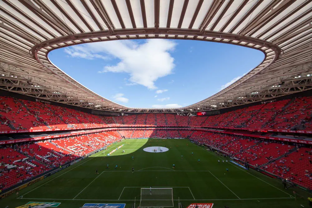 Football arena with fancy roof